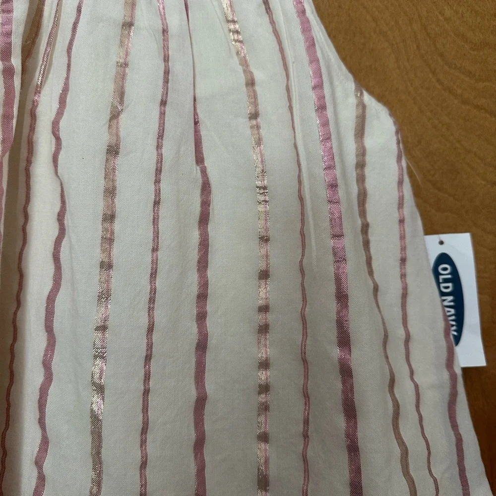 18-24 months tank metallic gold and pink stripped ivory dress